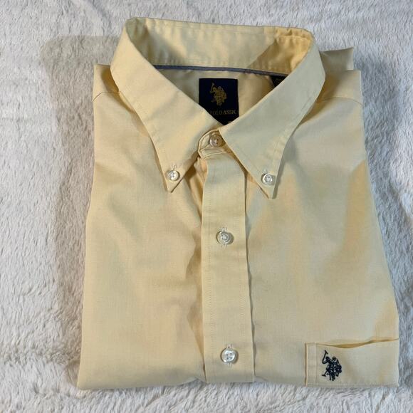 U.S. Polo ASSN XL Light Yellow LS Button-Up Oxford – Great for DIY & Upcycling - Picture 2 of 14